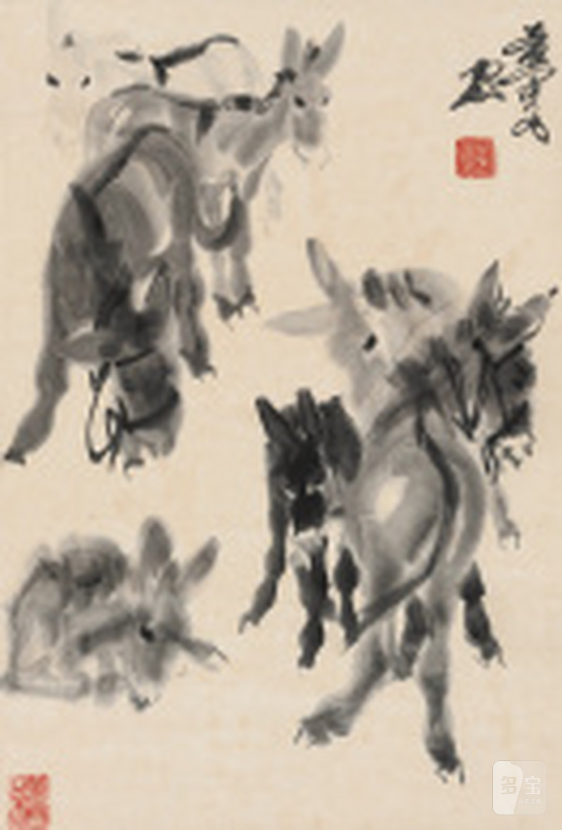 黄 胄 1925-1997 七驴图